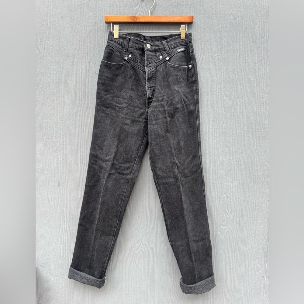 80s Vintage Rockies High Waisted Black Denim Jeans Size 10